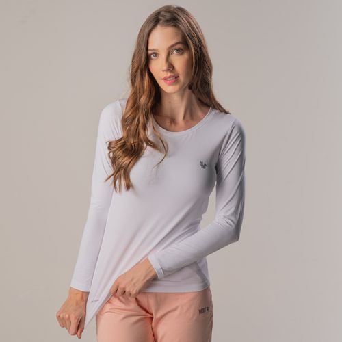 Camiseta Sense Cool proteção UV Feminina Regular Fit alongada - Manga Longa
