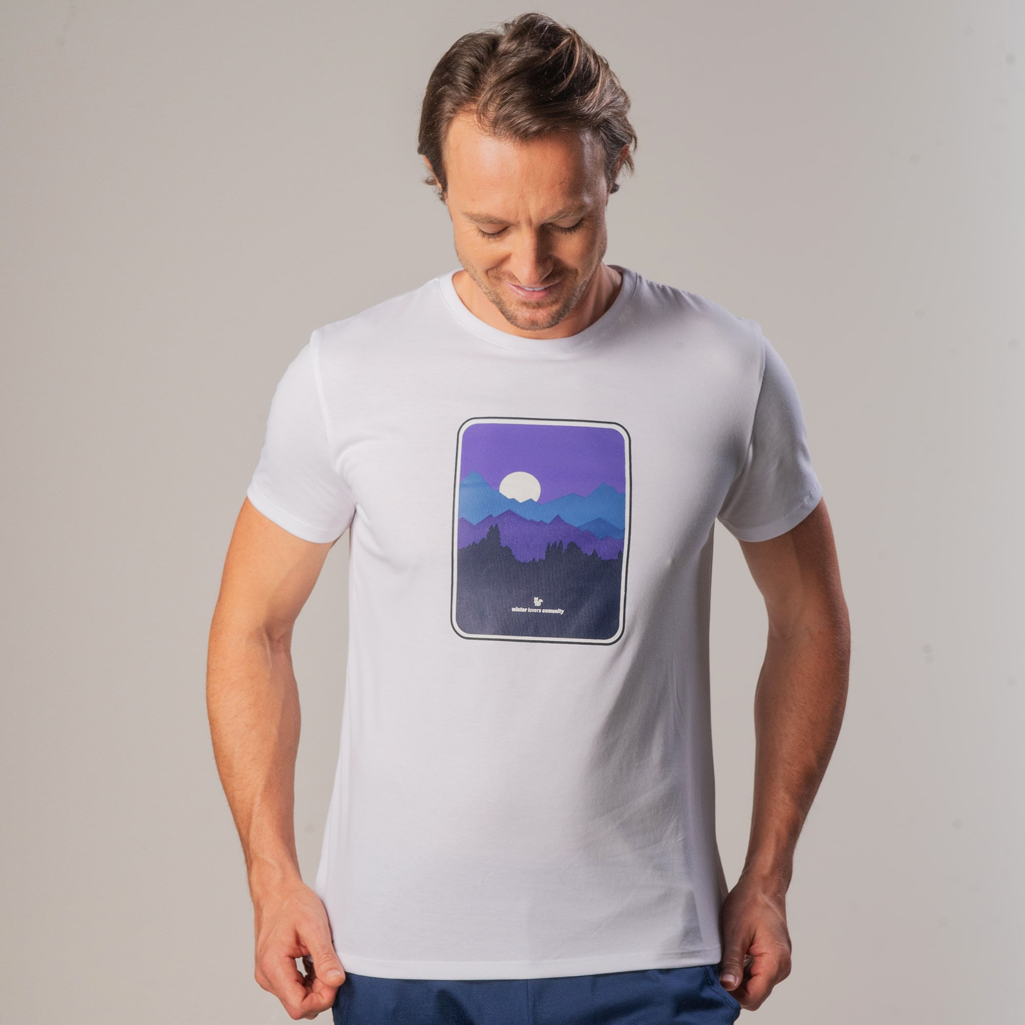 Camiseta Masculina Manga Curta Winter Mountain Slim Fit