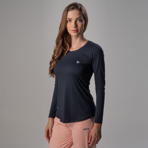 Camiseta feminina proteção UV Sense Cool Regular Fit alongada - Manga Longa