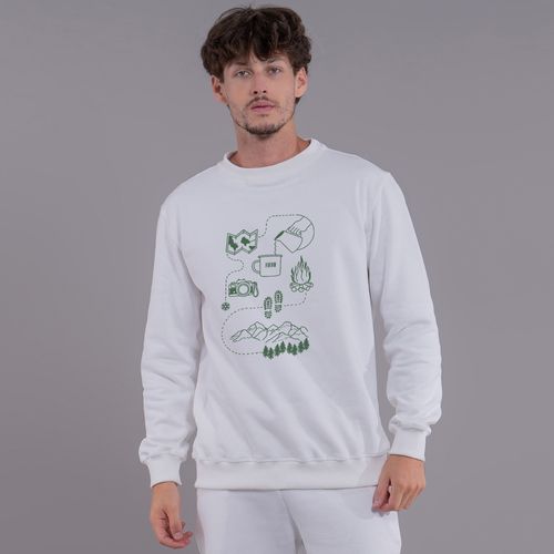 Moletom masculino Aventura Polar gola redonda com forro peluciado