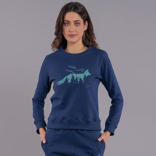 Blusa moletom feminino Raposa Boreal gola redonda