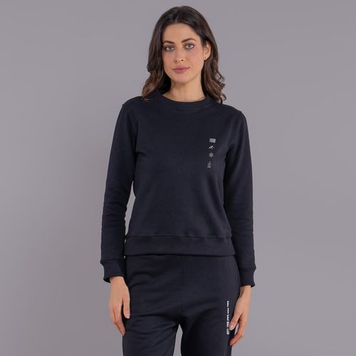 Blusa moletom feminino Explora gola redonda com forro peluciado