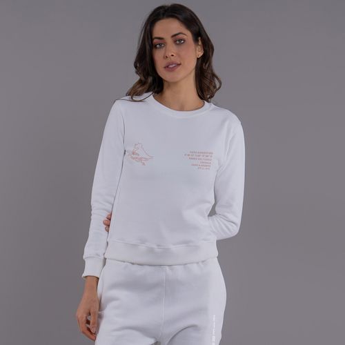 Blusa moletom feminino Coordenadas Ushuaia gola redonda com forro peluciado