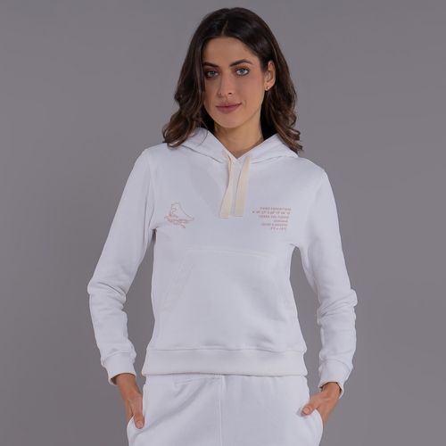 Blusa moletom feminino Coordenadas Ushuaia canguru com forro peluciado