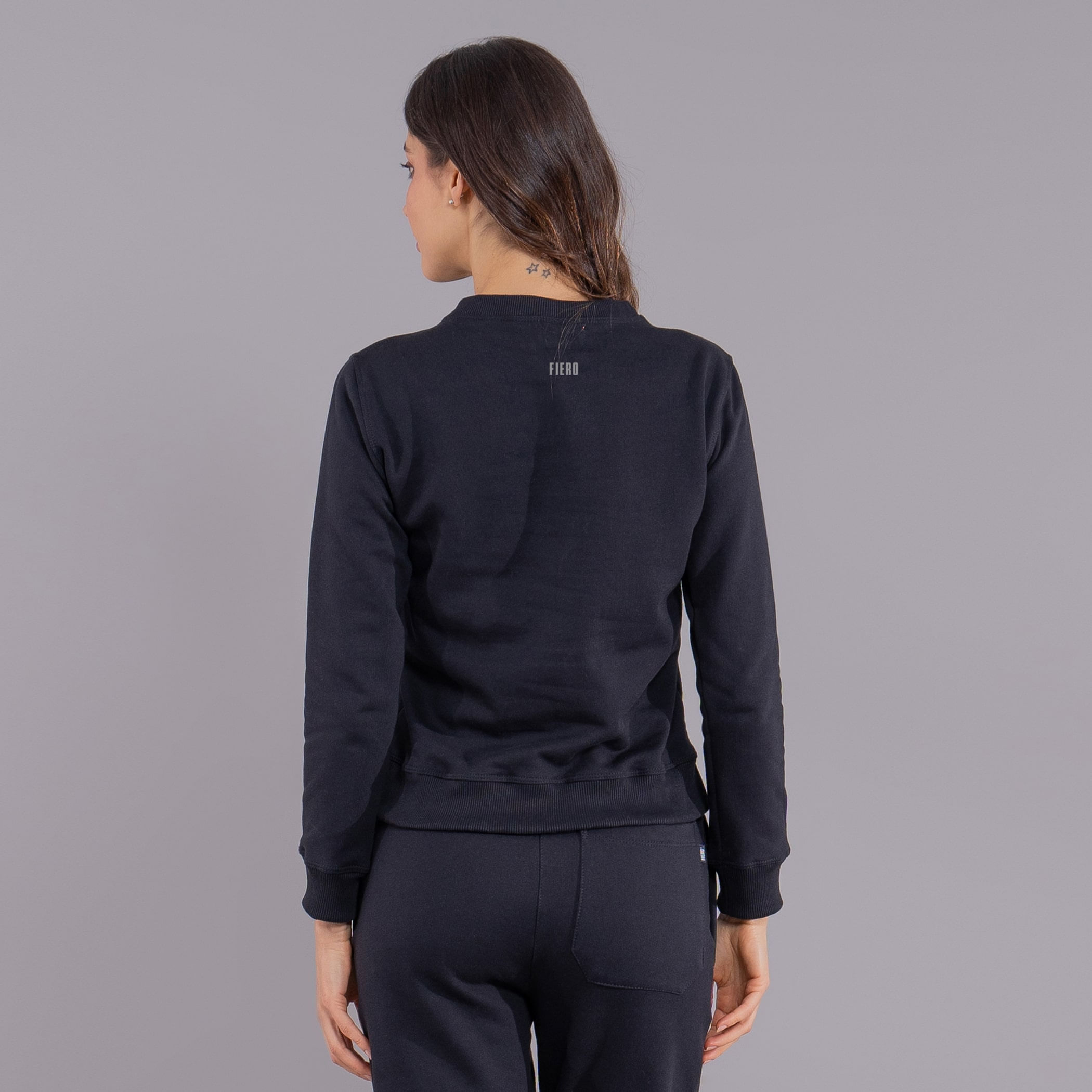 Moletom feminino Winter Photo gola redonda com forro peluciado