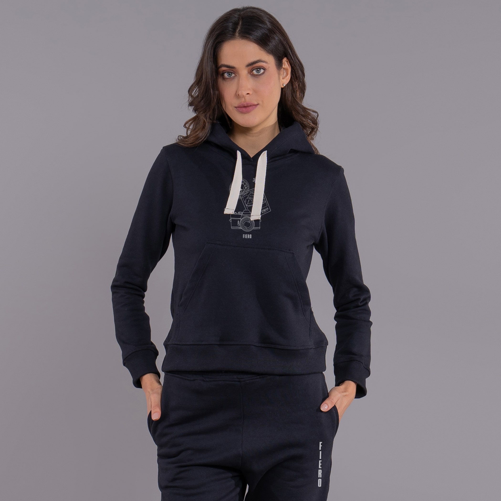 Moletom feminino Winter Photo canguru com forro peluciado