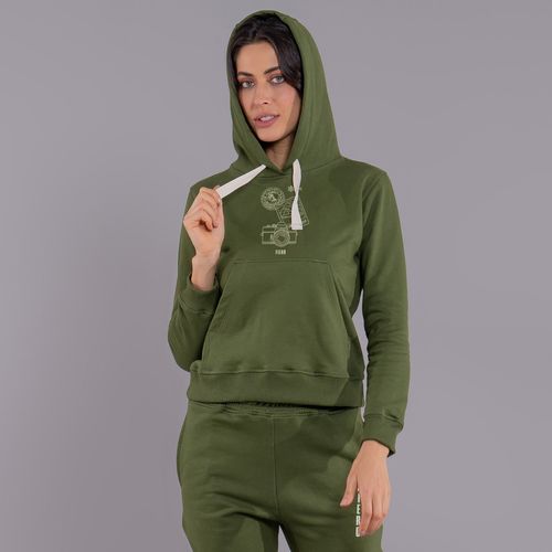 Moletom feminino Winter Photo canguru com forro peluciado