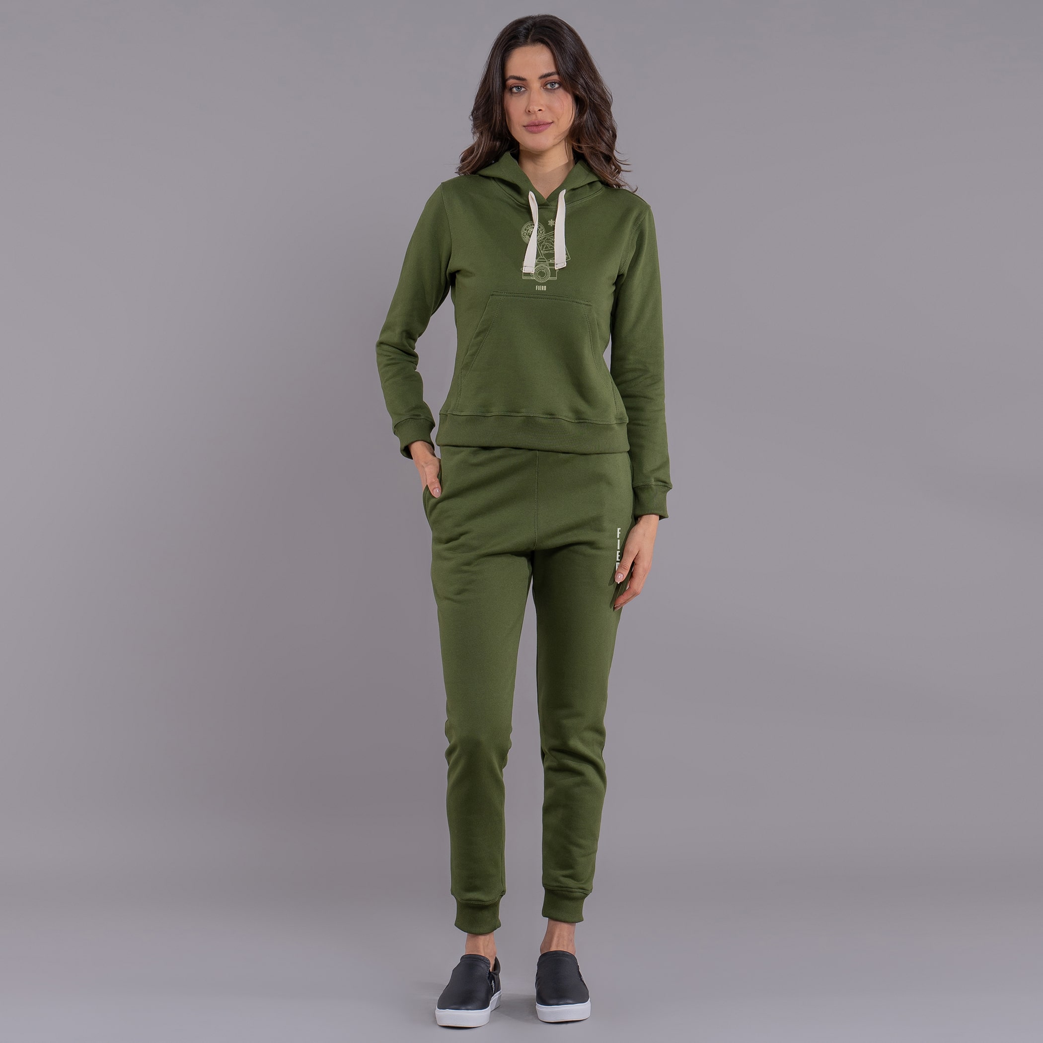 Moletom feminino Winter Photo canguru com forro peluciado