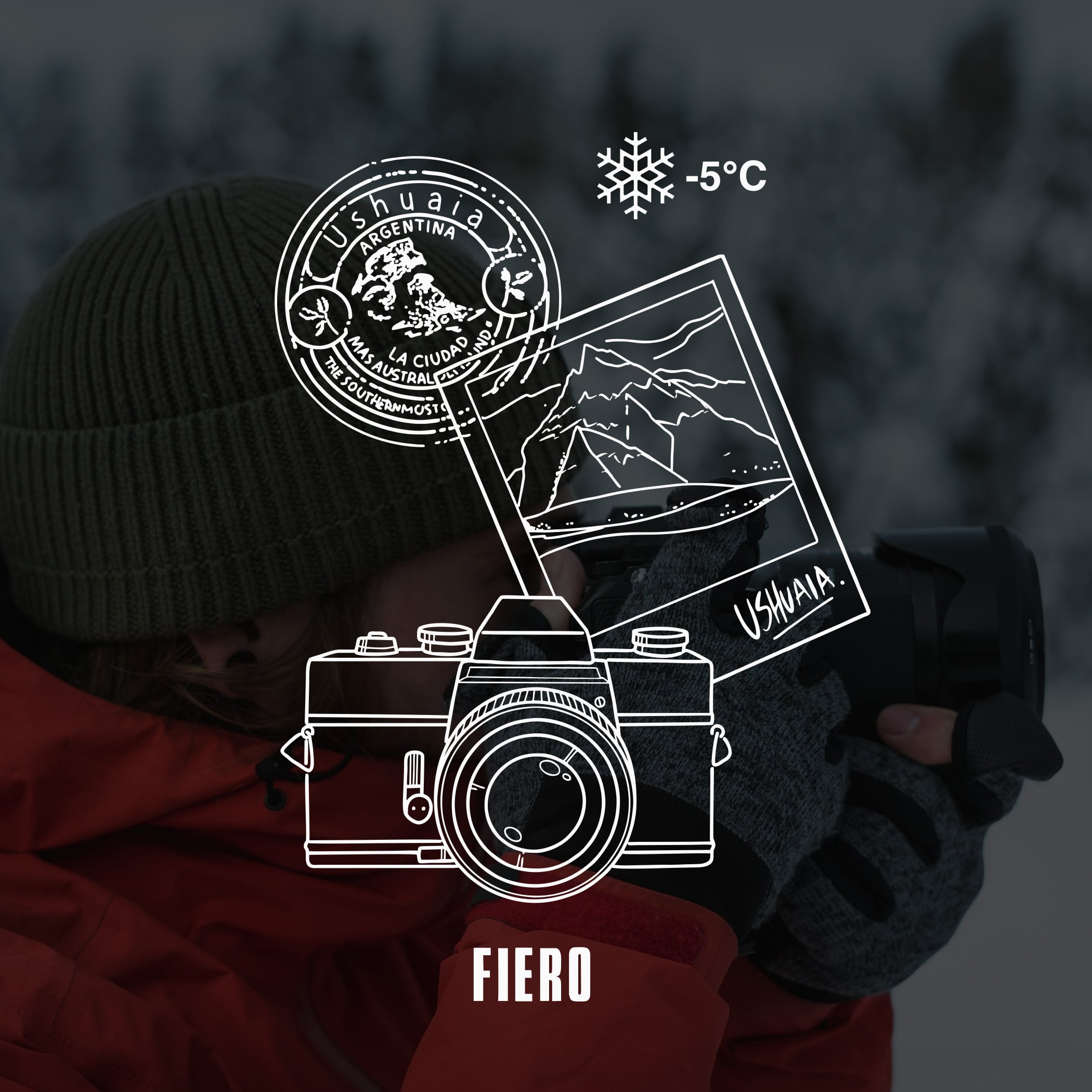 Moletom masculino Winter Photo canguru com forro peluciado