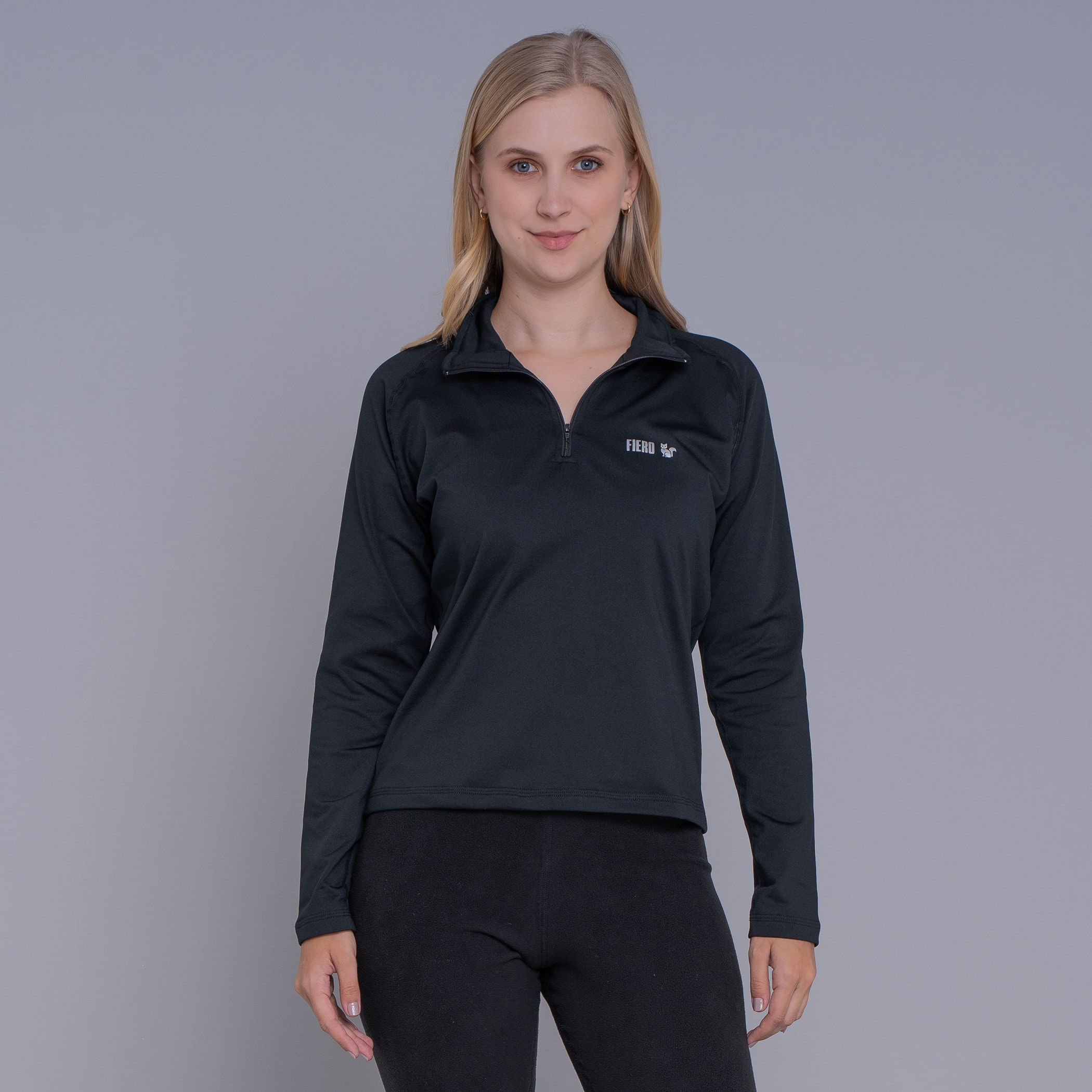 Blusa Térmica Feminina Segunda Pele Meio Zíper Thermo Premium Original Regular Fit