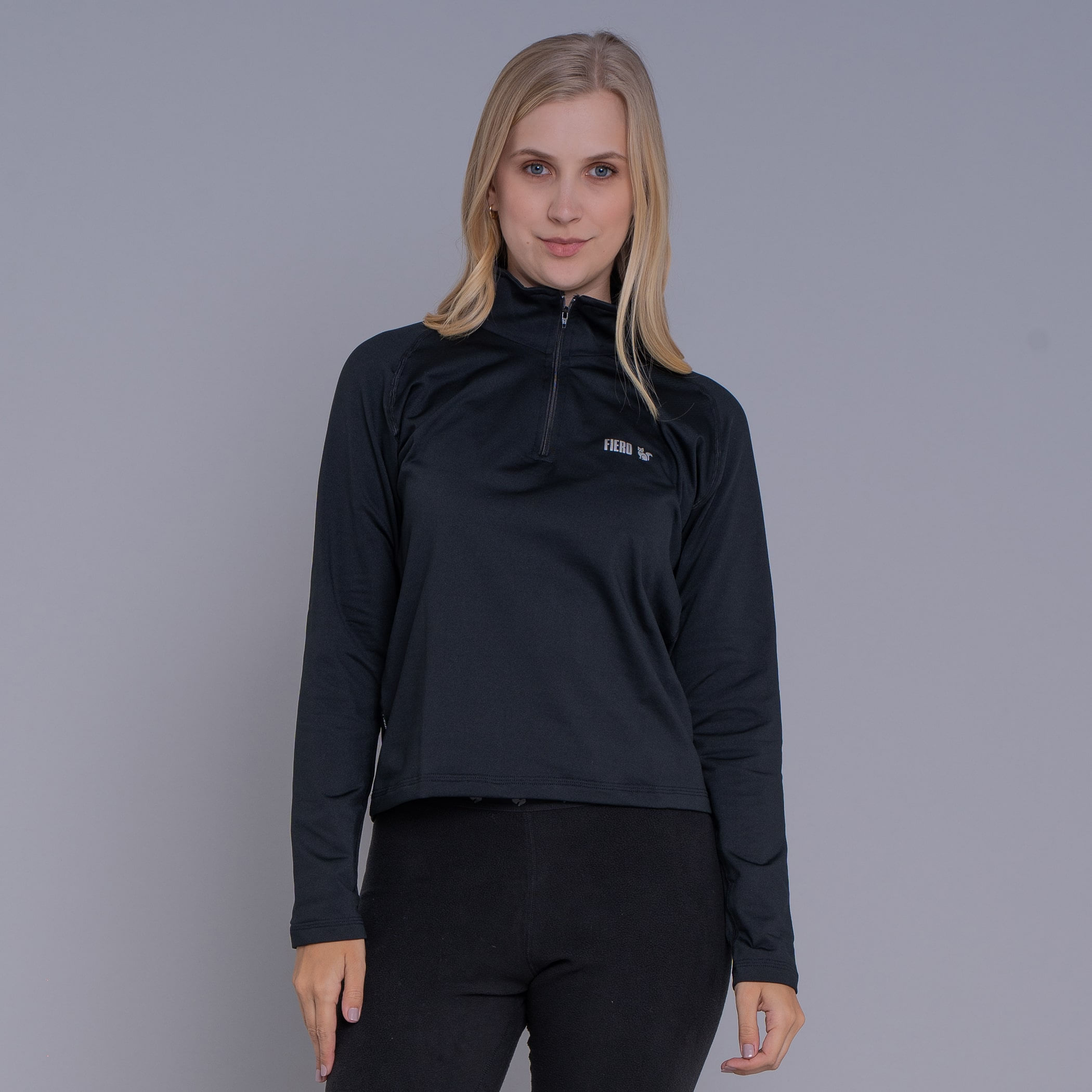 Blusa Térmica Feminina Segunda Pele Meio Zíper Thermo Premium Original Regular Fit
