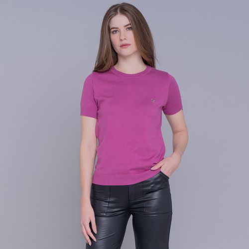 Blusa Tricô Feminina Manga Curta Brooklyn