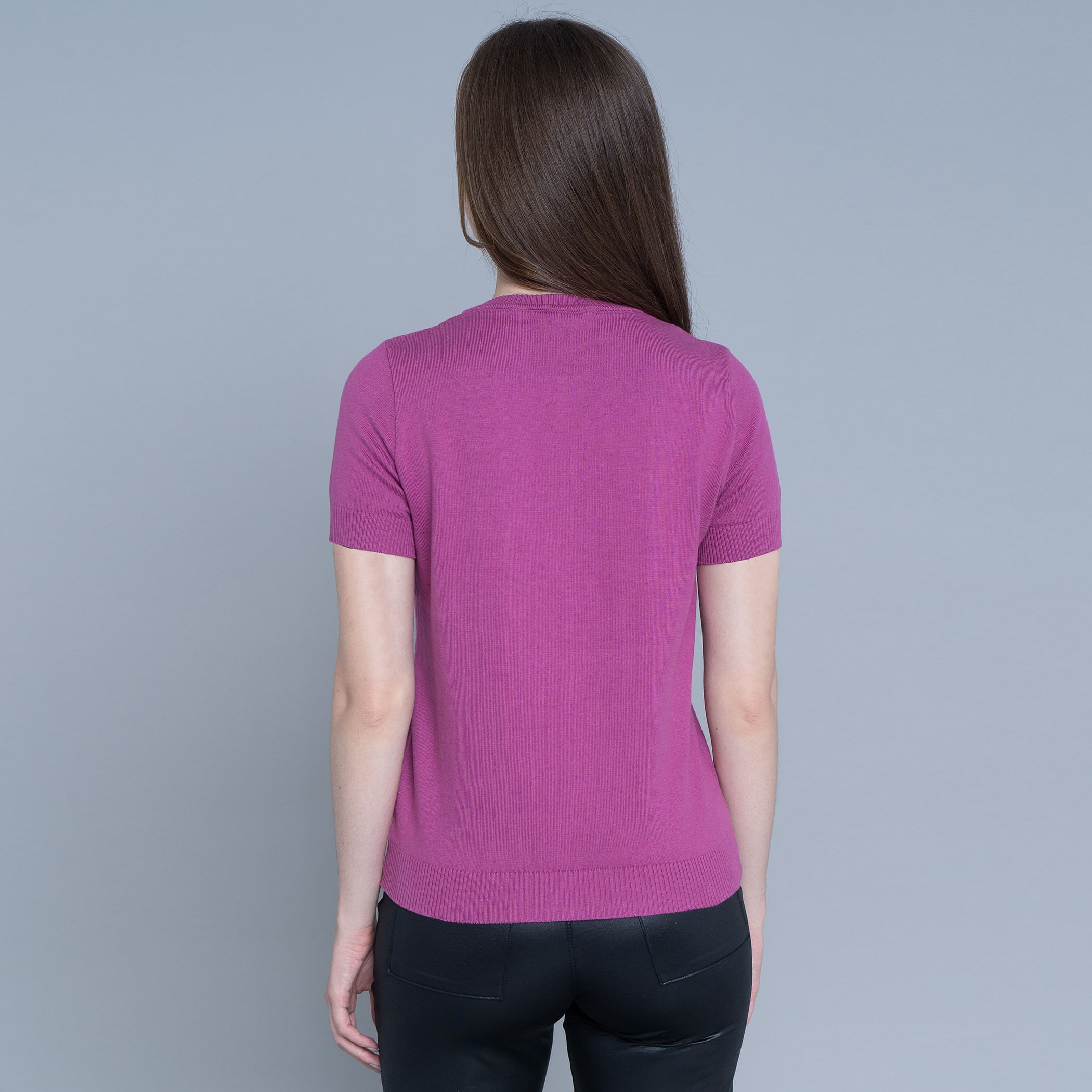 Blusa Tricô Feminina Manga Curta Brooklyn