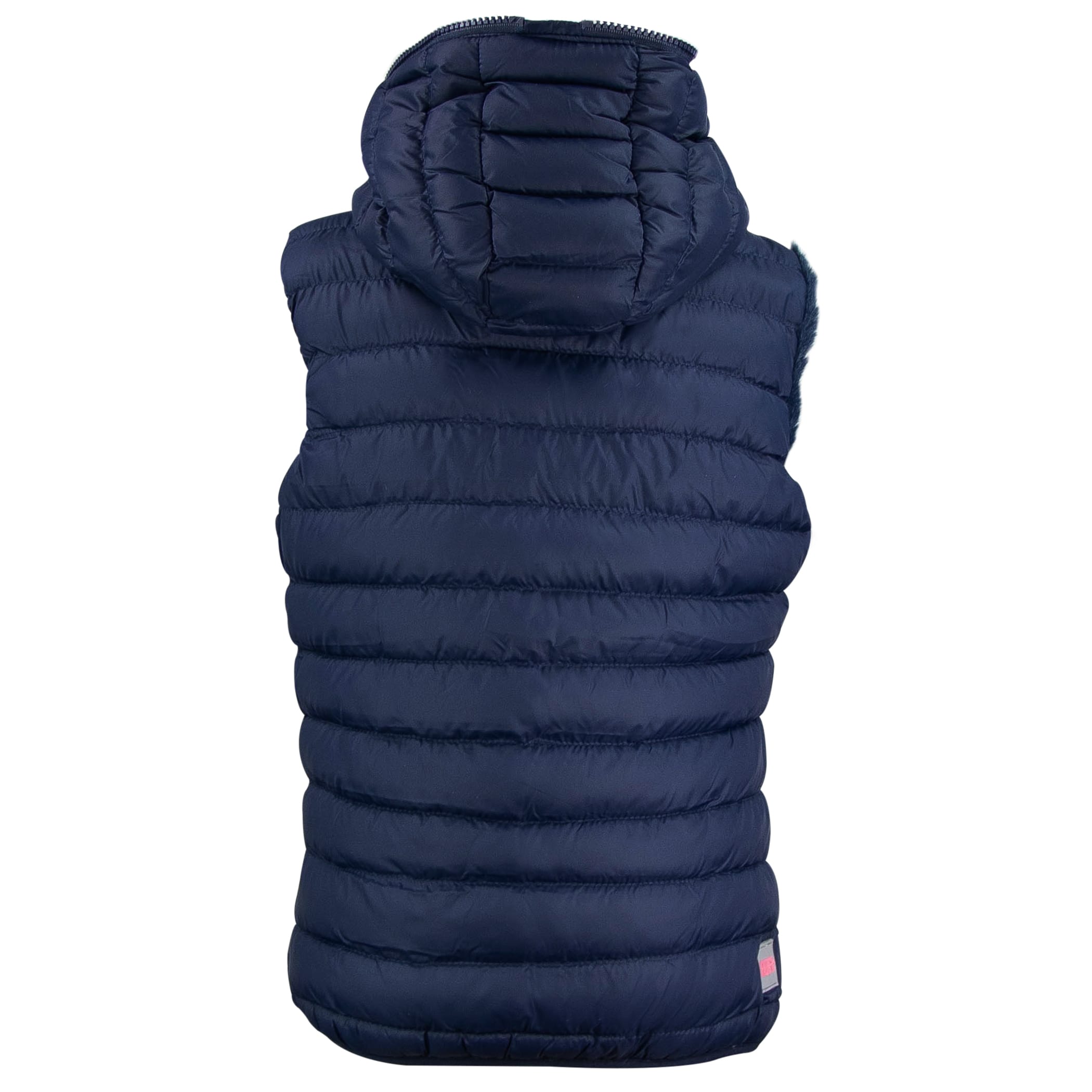 Colete infantil puffer Nagano reversível forrado com capuz