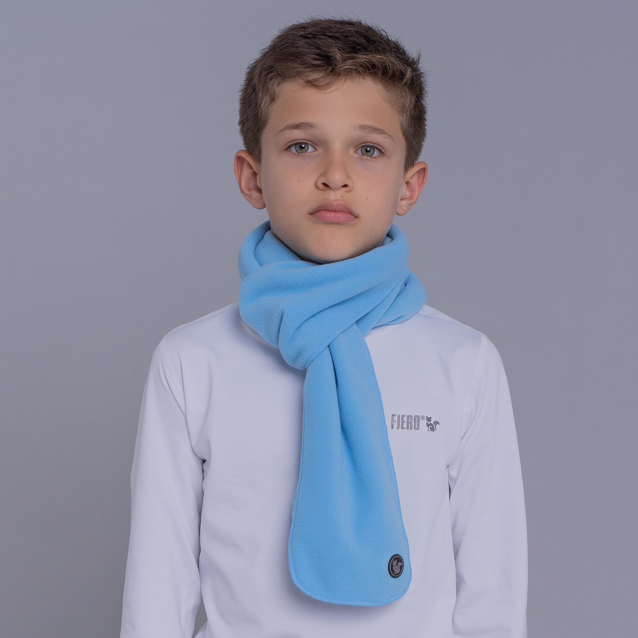 Cachecol infantil de fleece térmico para neve e inverno