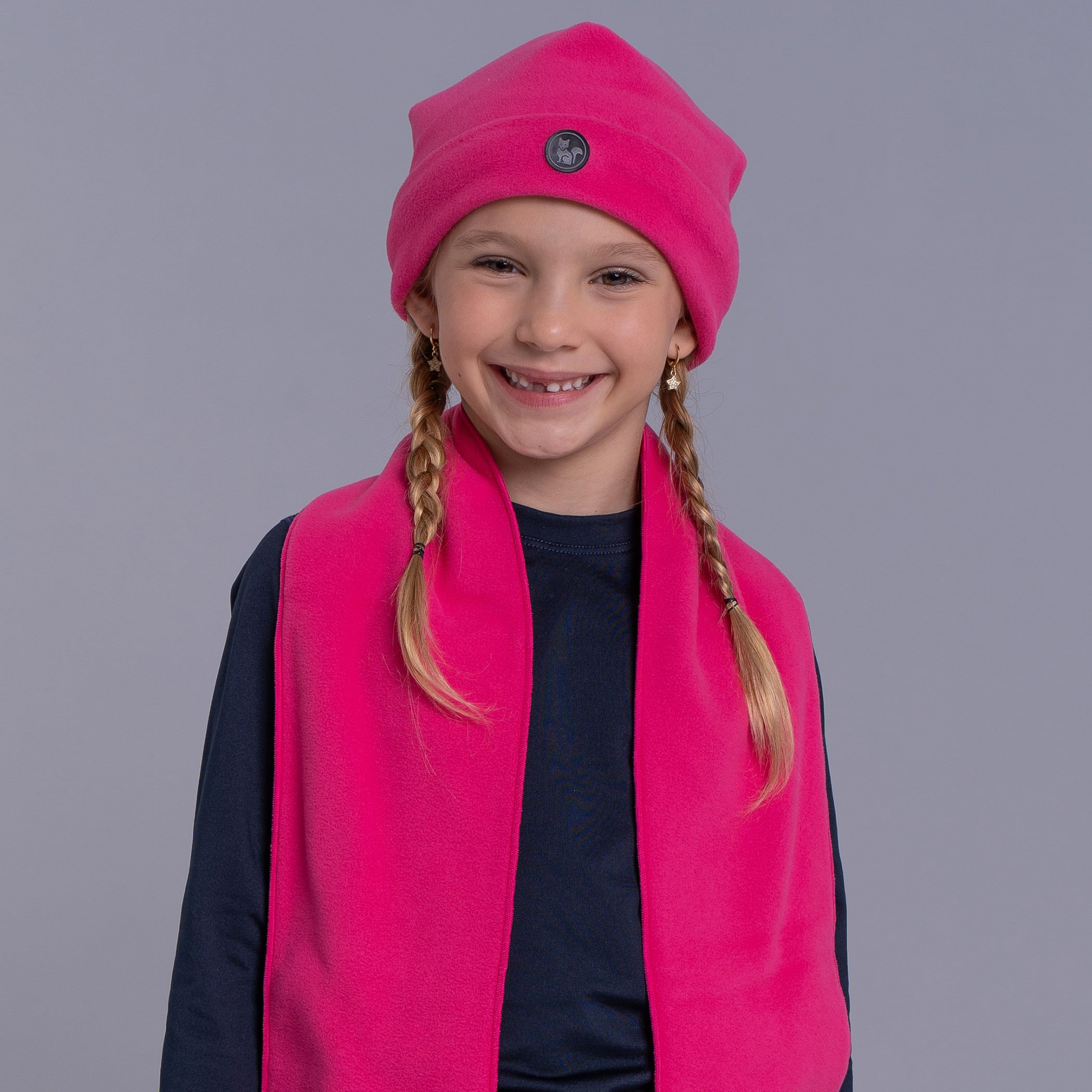 Gorro Infantil de fleece térmico para neve e inverno