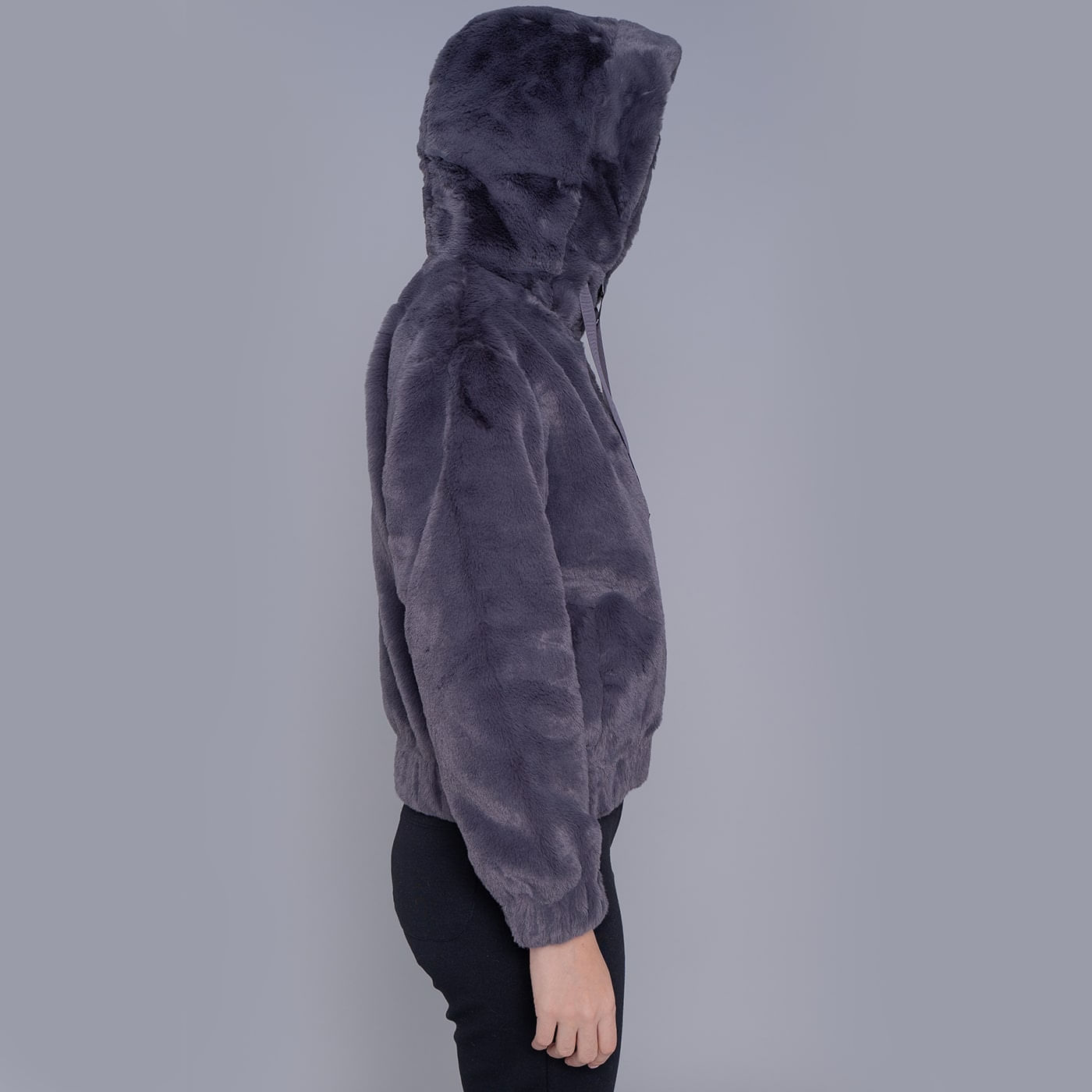 Jaqueta feminina de pelos Luxury Teddy com capuz