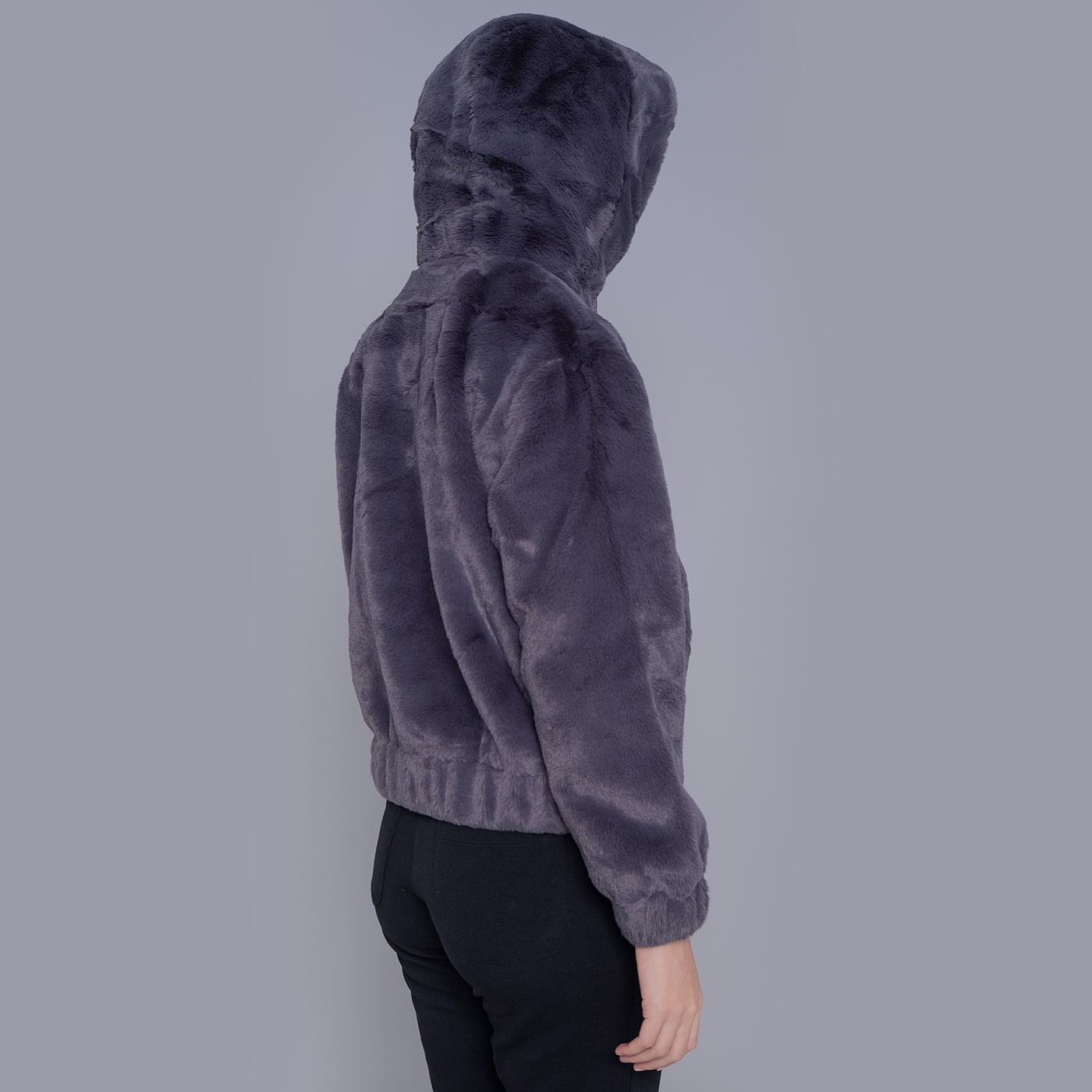 Jaqueta feminina de pelos Luxury Teddy com capuz