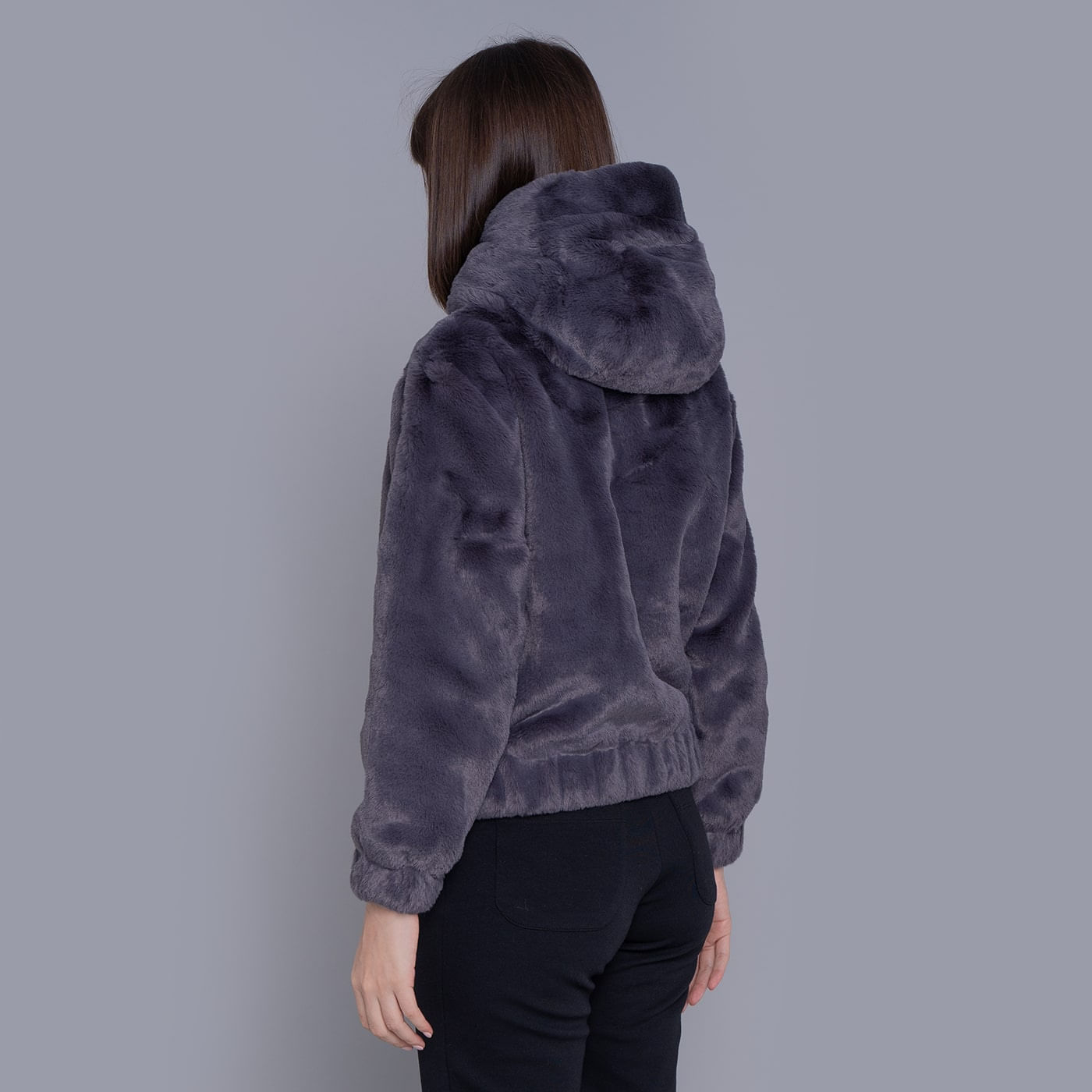 Jaqueta feminina de pelos Luxury Teddy com capuz