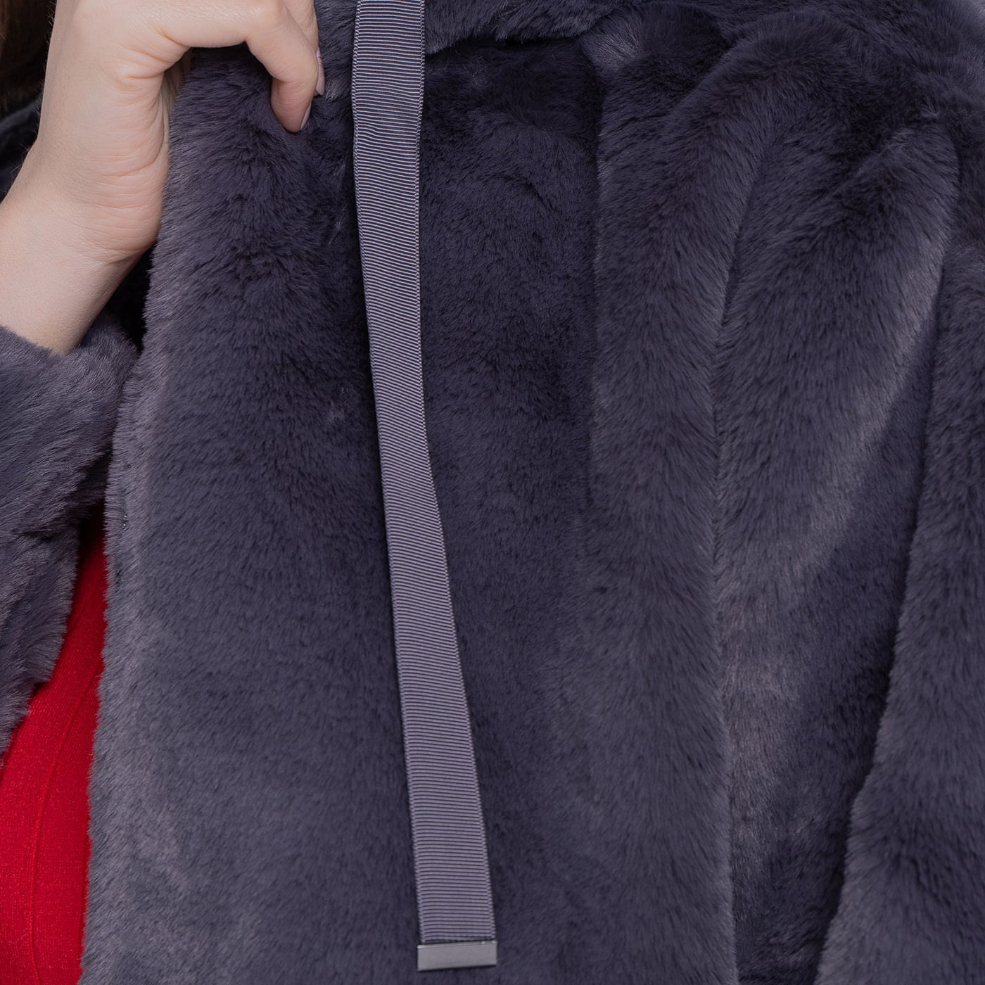 Jaqueta feminina de pelos Luxury Teddy com capuz