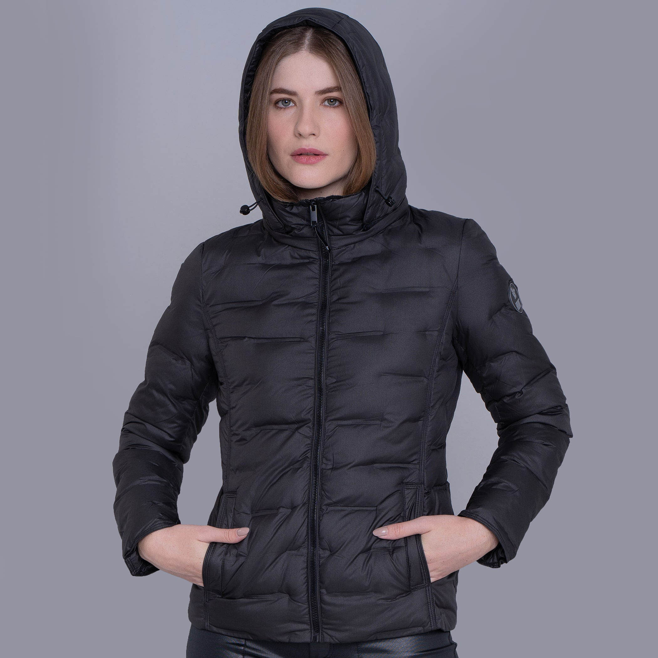 Jaqueta Feminina puffer Soft Alpine Kolla capuz removível