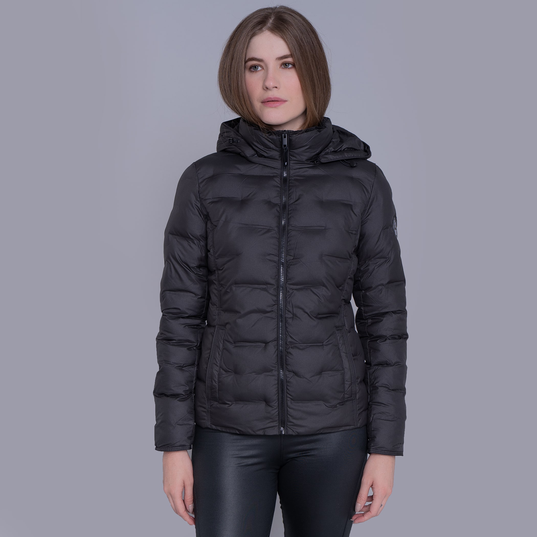 Jaqueta Feminina puffer Soft Alpine Kolla capuz removível