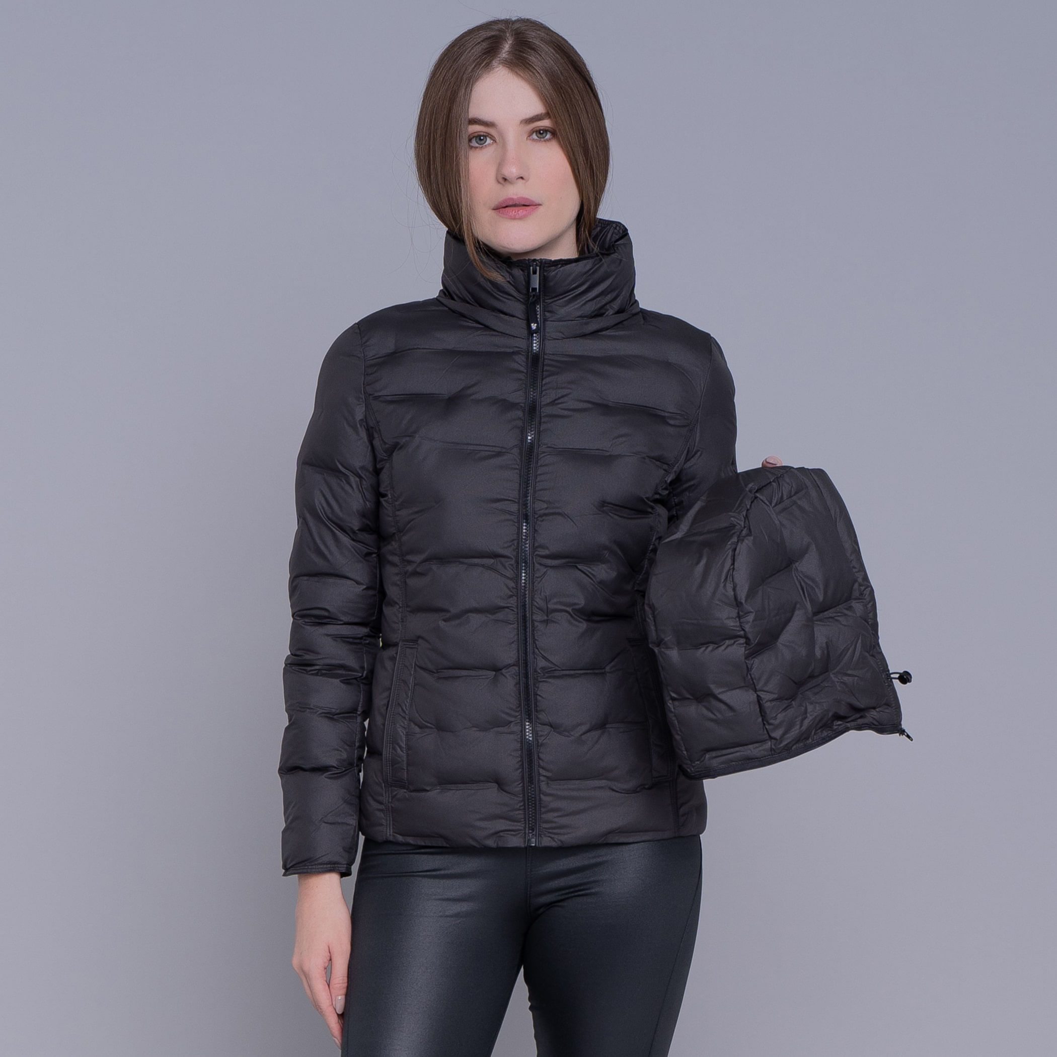 Jaqueta Feminina puffer Soft Alpine Kolla capuz removível