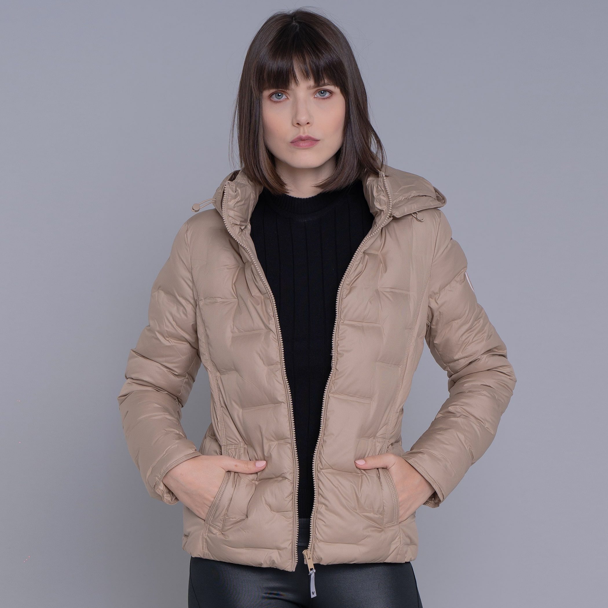 Jaqueta Feminina puffer Soft Alpine Kolla capuz removível