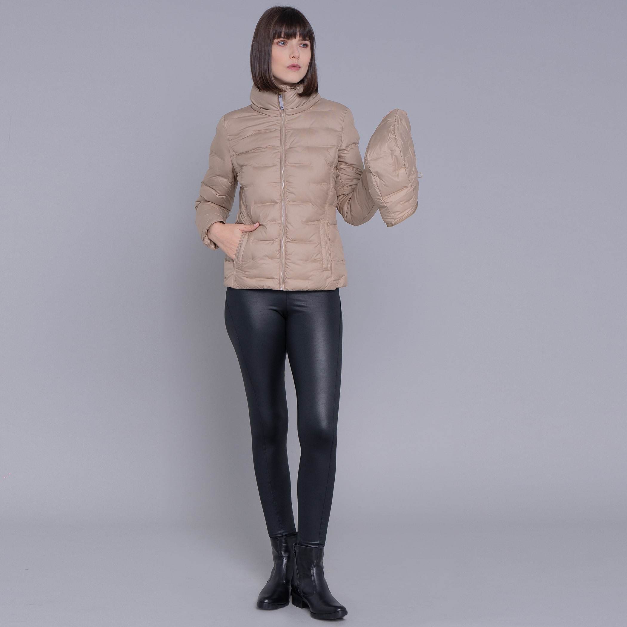 Jaqueta Feminina puffer Soft Alpine Kolla capuz removível