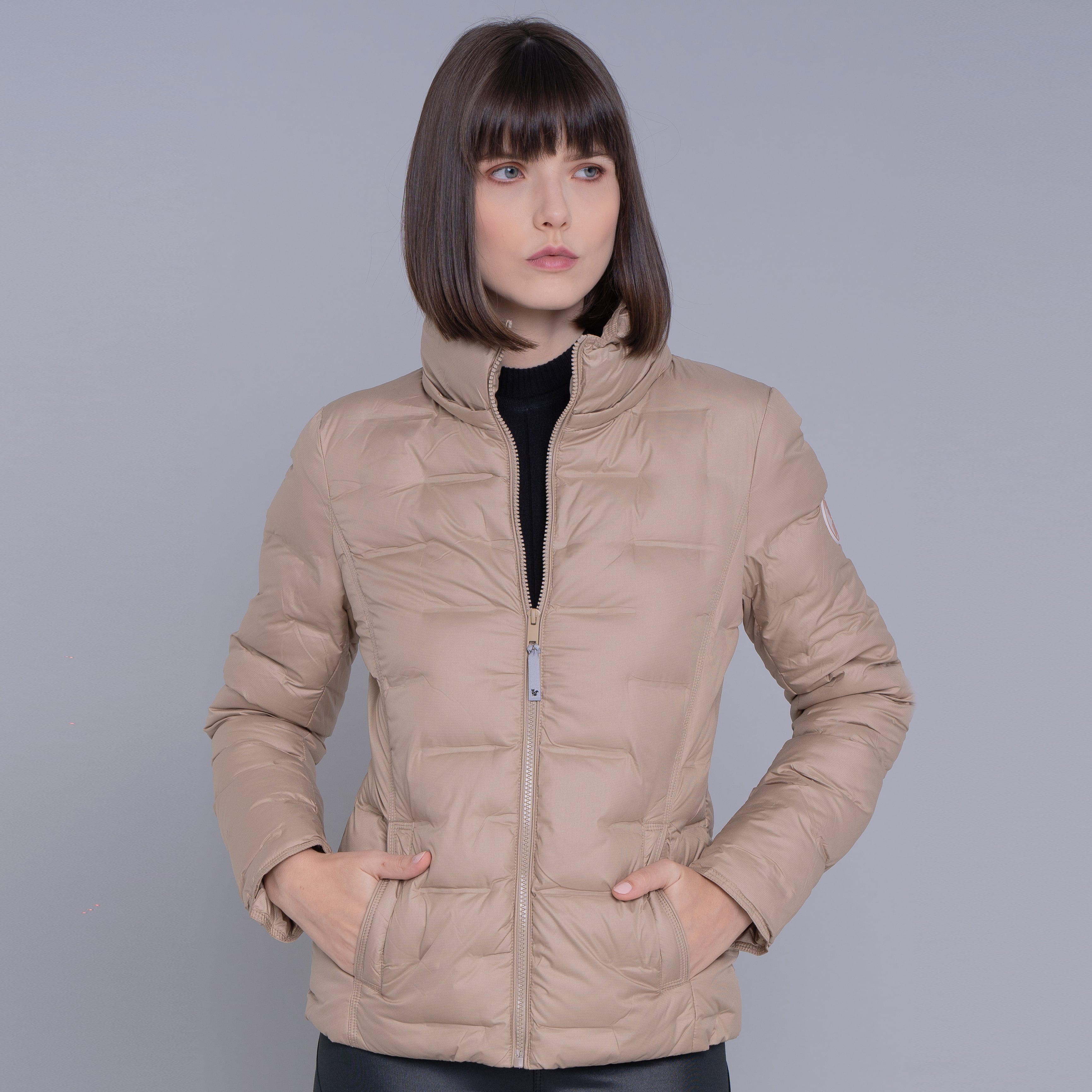 Jaqueta Feminina puffer Soft Alpine Kolla capuz removível