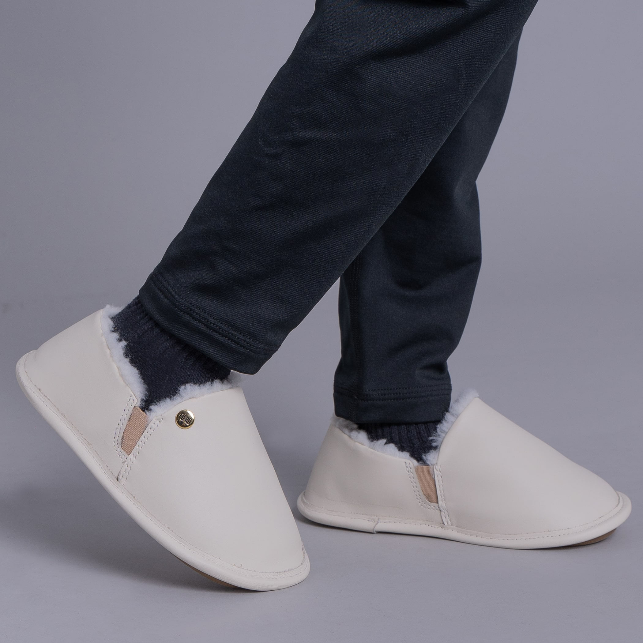 Pantufa Infantil de couro para o inverno em lã sintética Urupema Ref.:21803