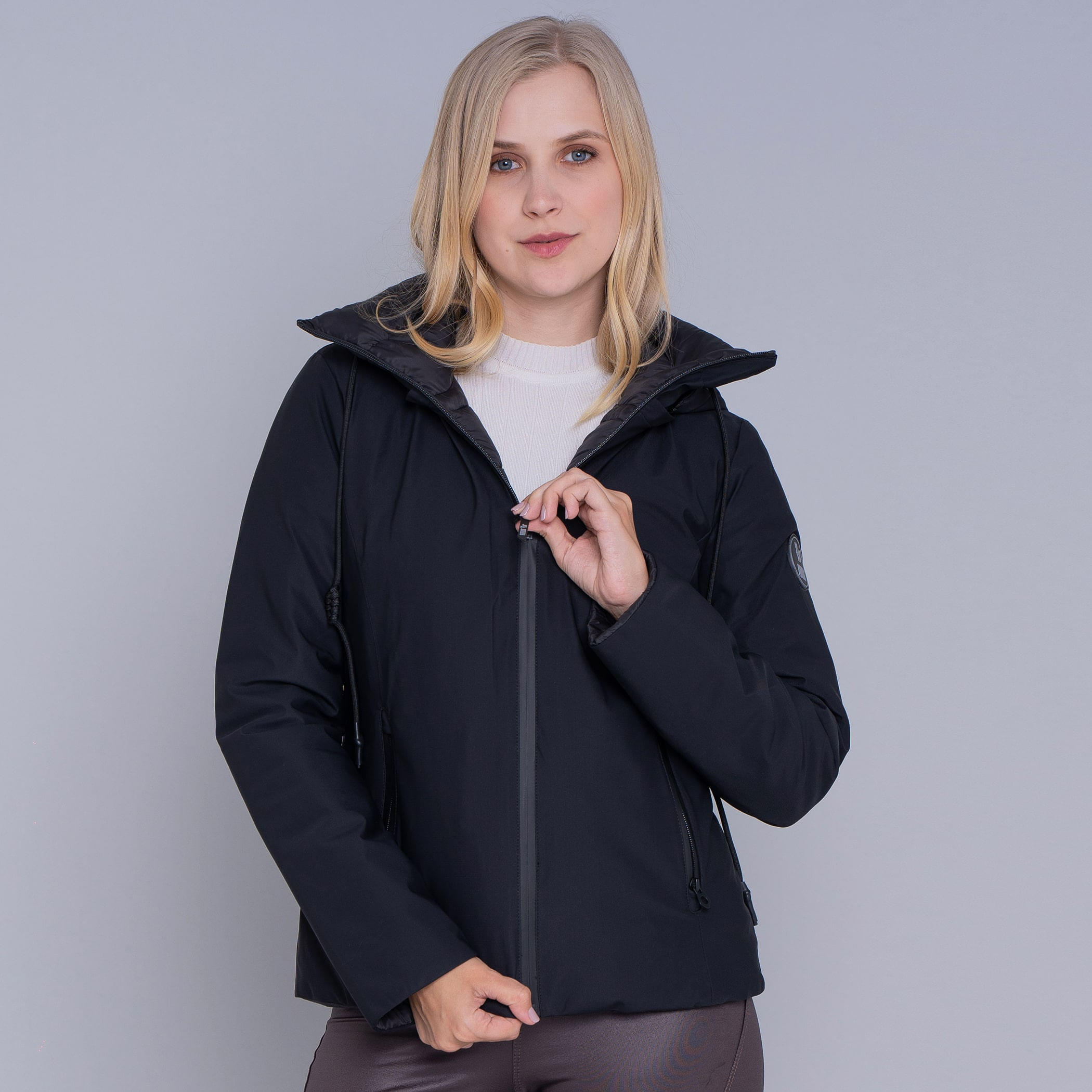 Jaqueta Feminina reversível para neve Soft Alpine Wasi capuz removível