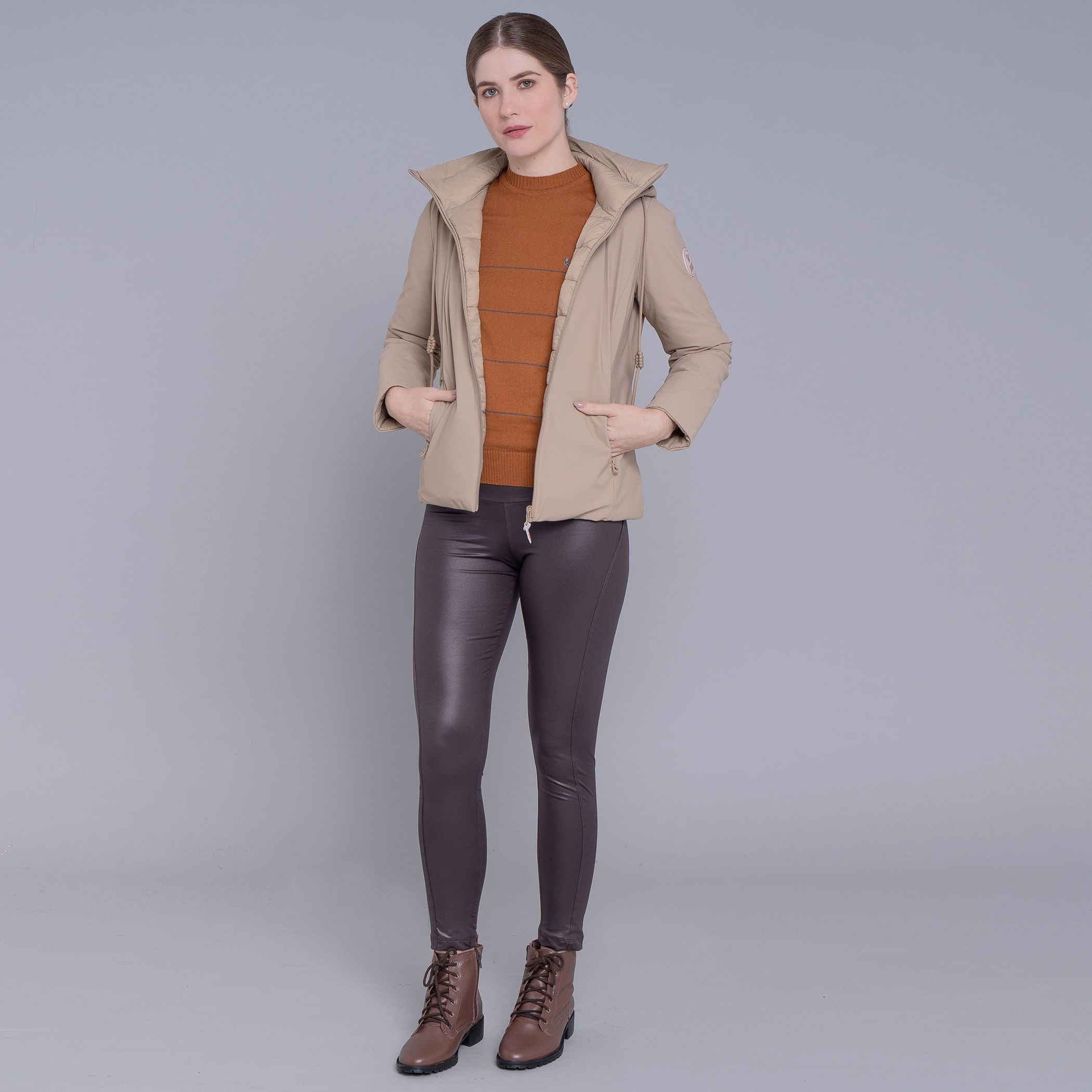 Jaqueta Feminina reversível Soft Alpine Wasi capuz removível