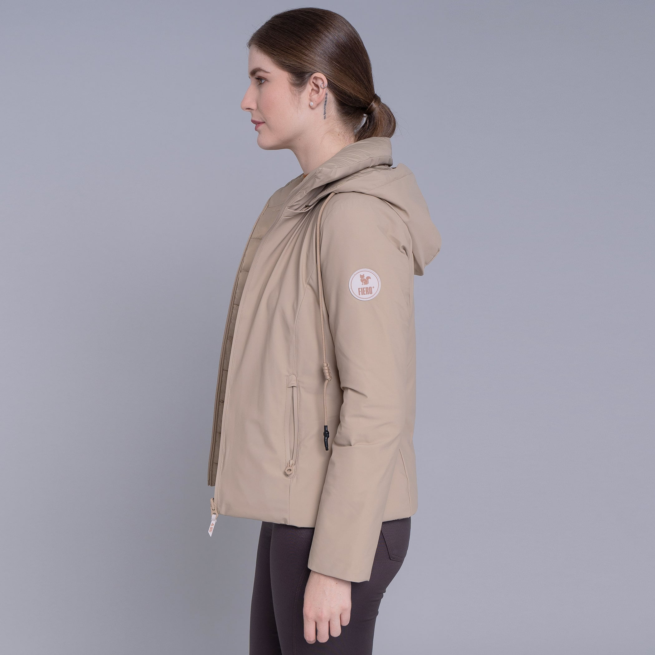 Jaqueta Feminina reversível Soft Alpine Wasi capuz removível