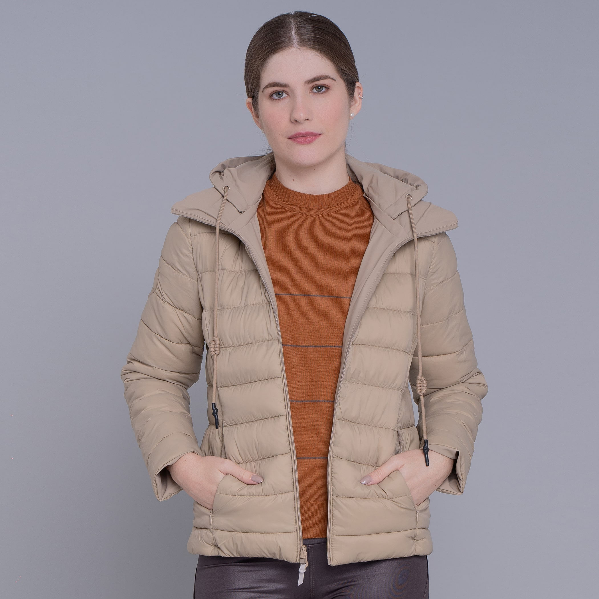 Jaqueta Feminina reversível Soft Alpine Wasi capuz removível