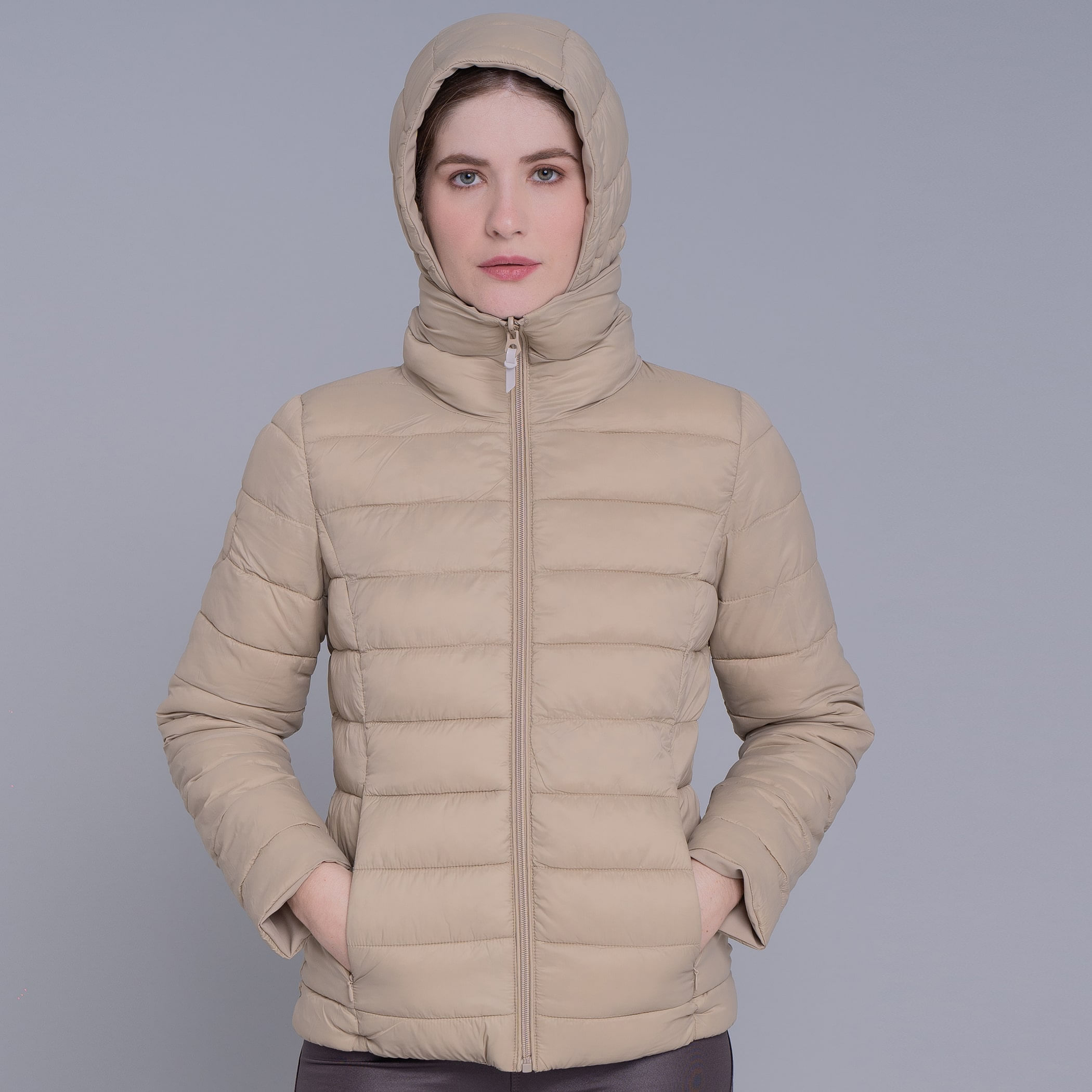 Jaqueta Feminina reversível Soft Alpine Wasi capuz removível