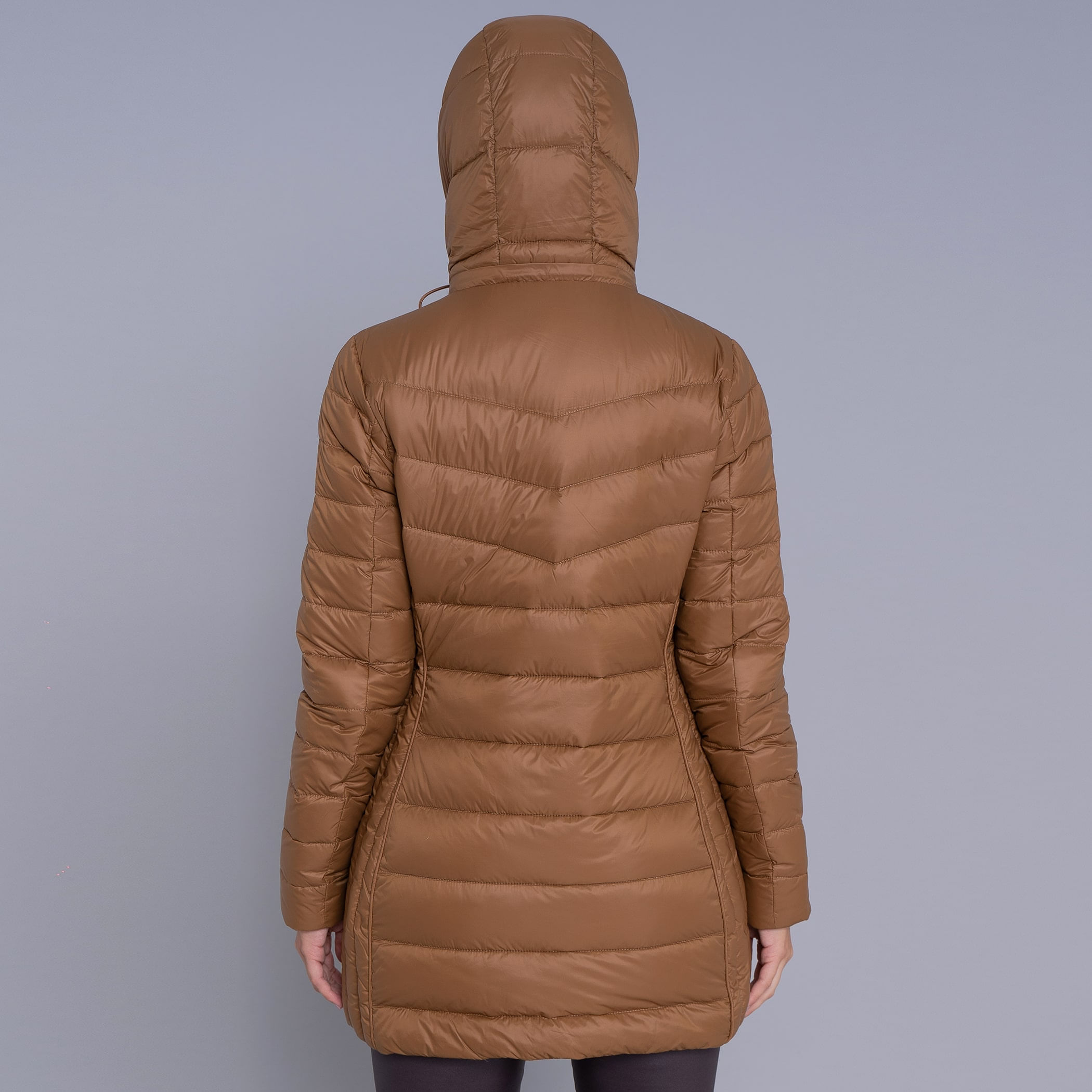 Casaco feminino puffer Ultralight Alpine Zonda de pluma com capuz removível