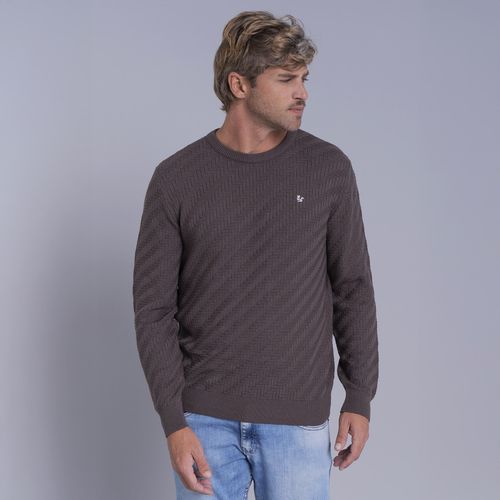 Suéter masculino em tricô premium San Lorenzo com gola redonda