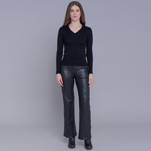 Suéter Feminino Tricô Premium Gola V Veneza