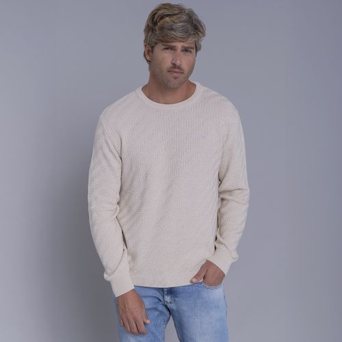Suéter masculino em tricô premium San Lorenzo com gola redonda