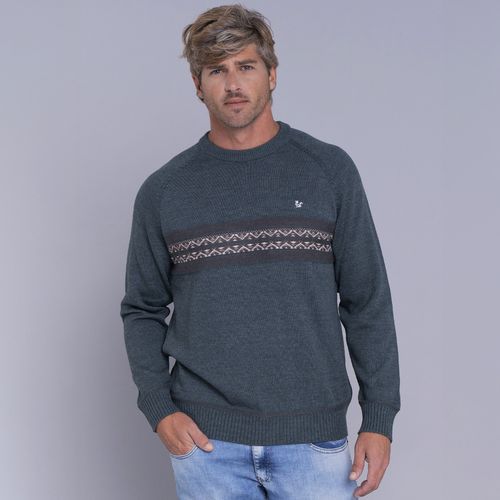 Suéter masculino em tricô premium Tastil com gola redonda