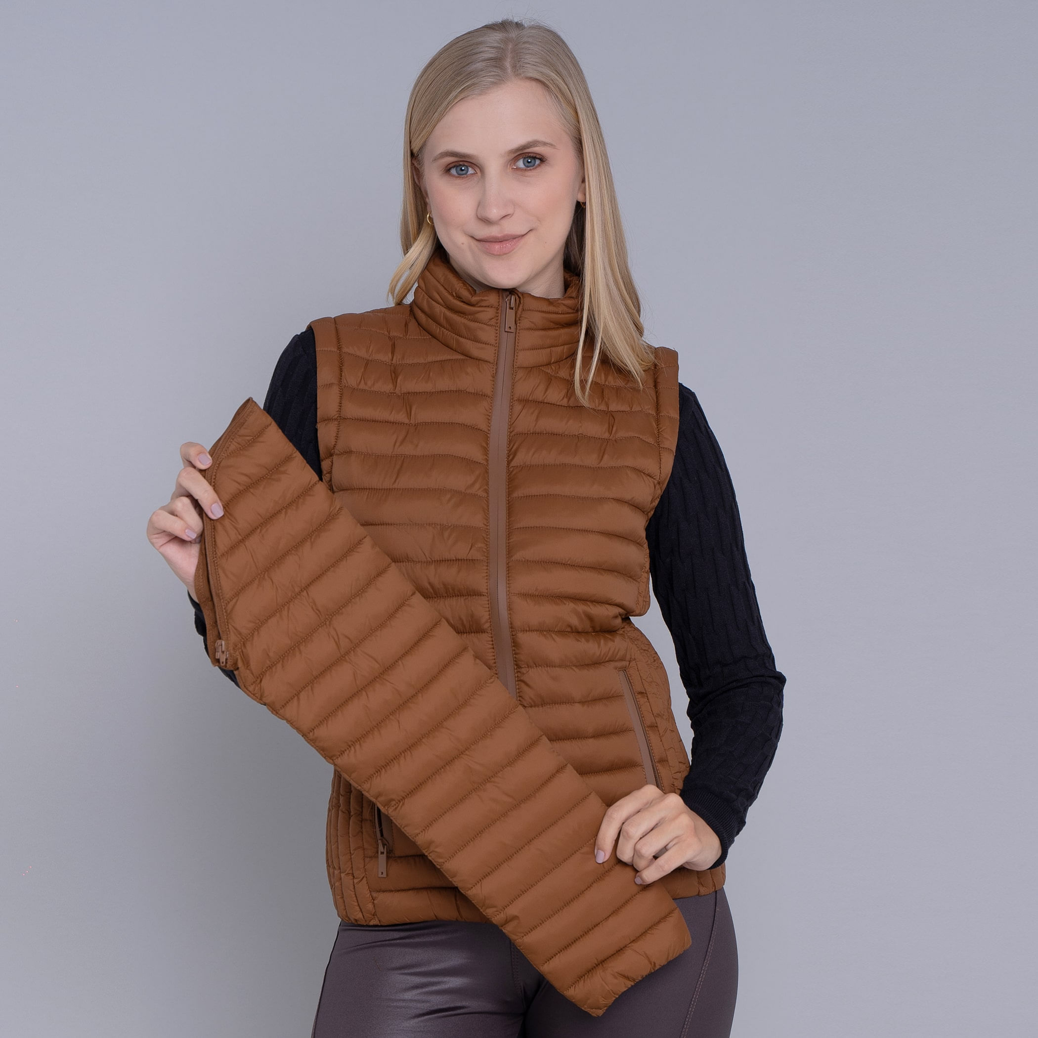 Jaqueta Feminina Puffer 2 Em 1 (jaqueta E Colete) Tech Alpine