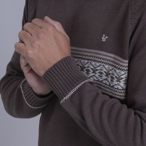 Suéter masculino em tricô premium Tastil com gola redonda