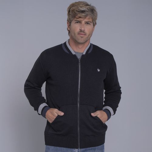 Jaqueta masculina bomber em tricô Lapacho