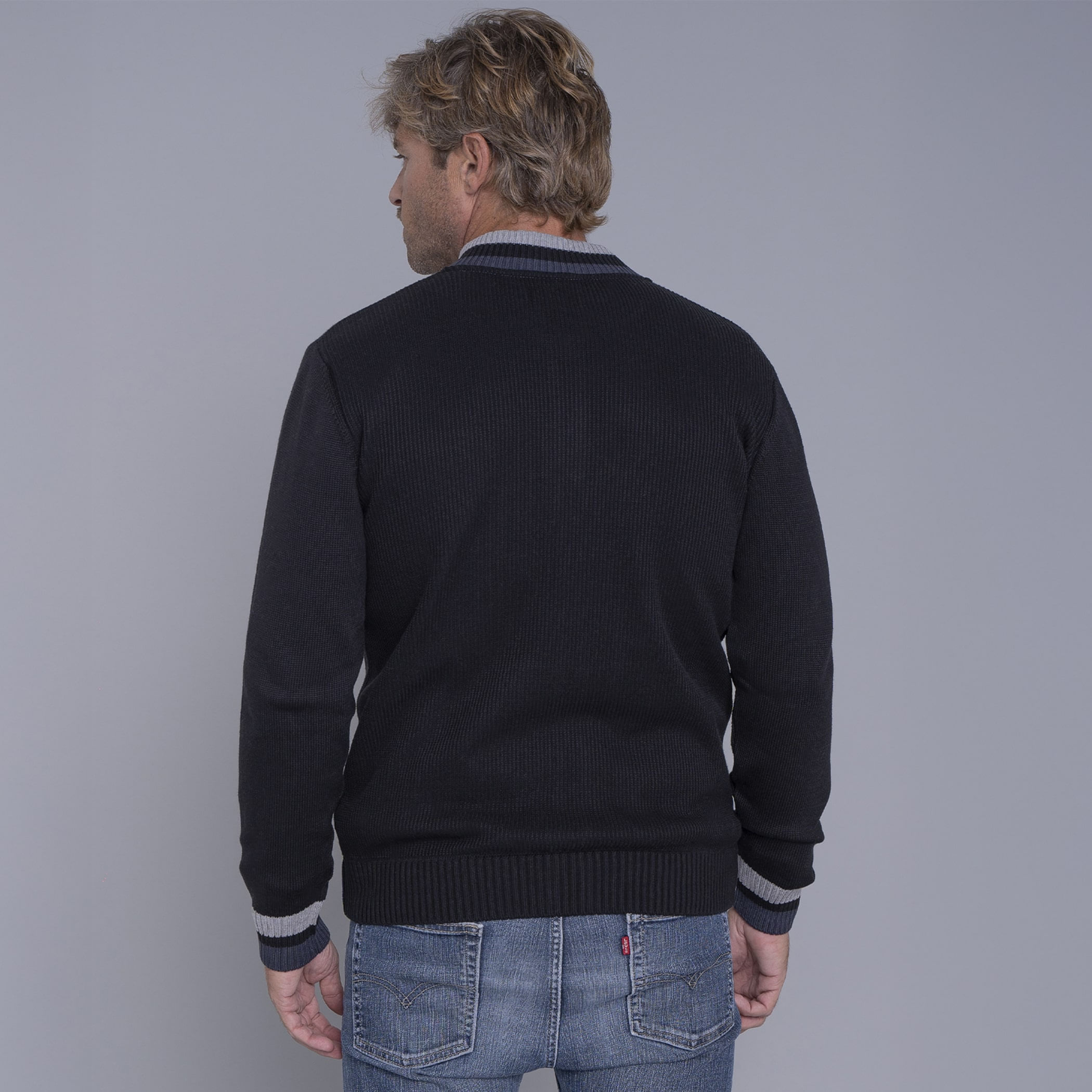 Jaqueta masculina bomber em tricô Lapacho
