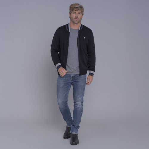 Jaqueta masculina bomber em tricô Lapacho