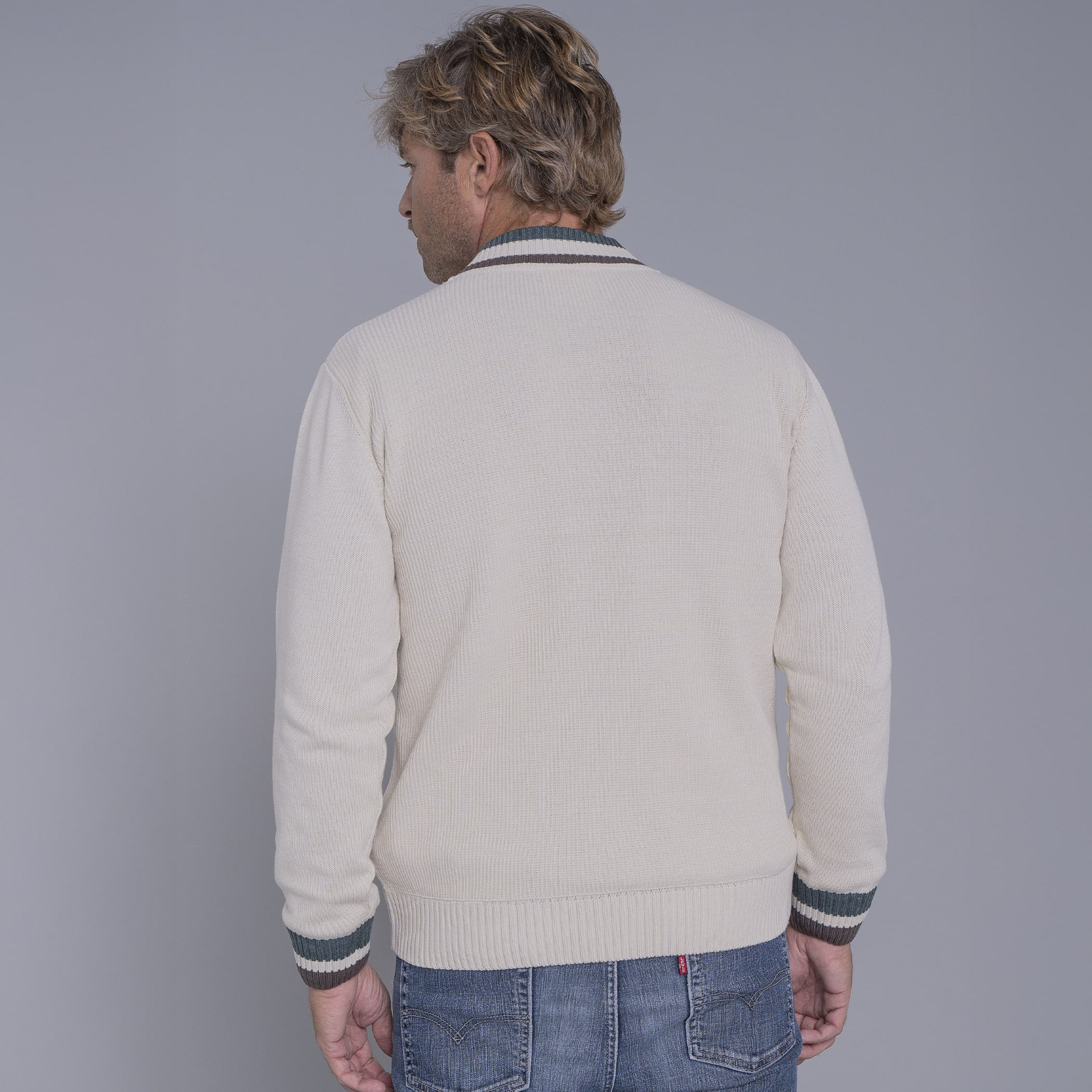 Jaqueta masculina bomber em tricô Lapacho