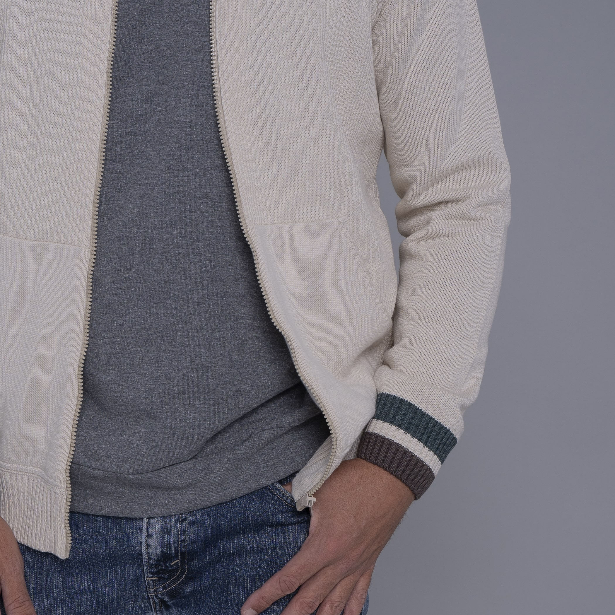 Jaqueta masculina bomber em tricô Lapacho
