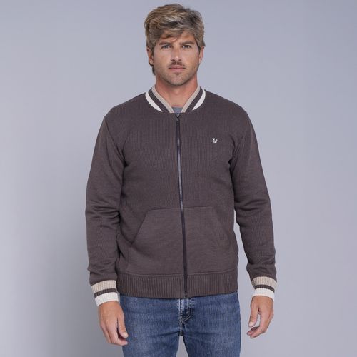 Jaqueta masculina bomber em tricô Lapacho