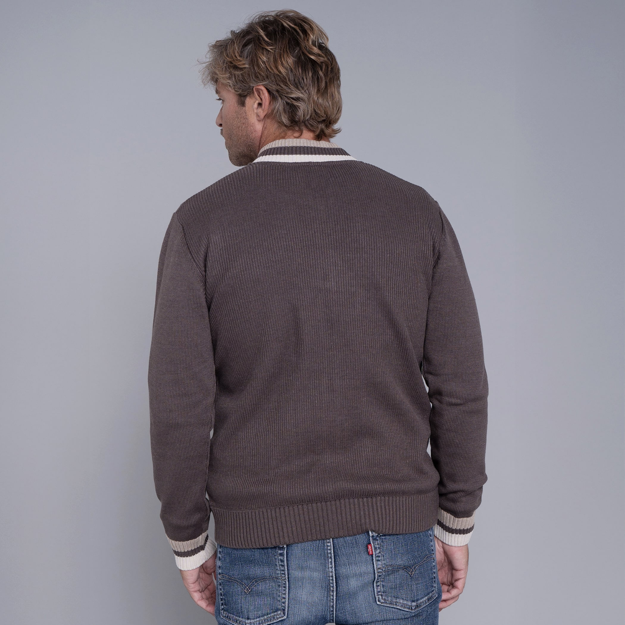 Jaqueta masculina bomber em tricô Lapacho